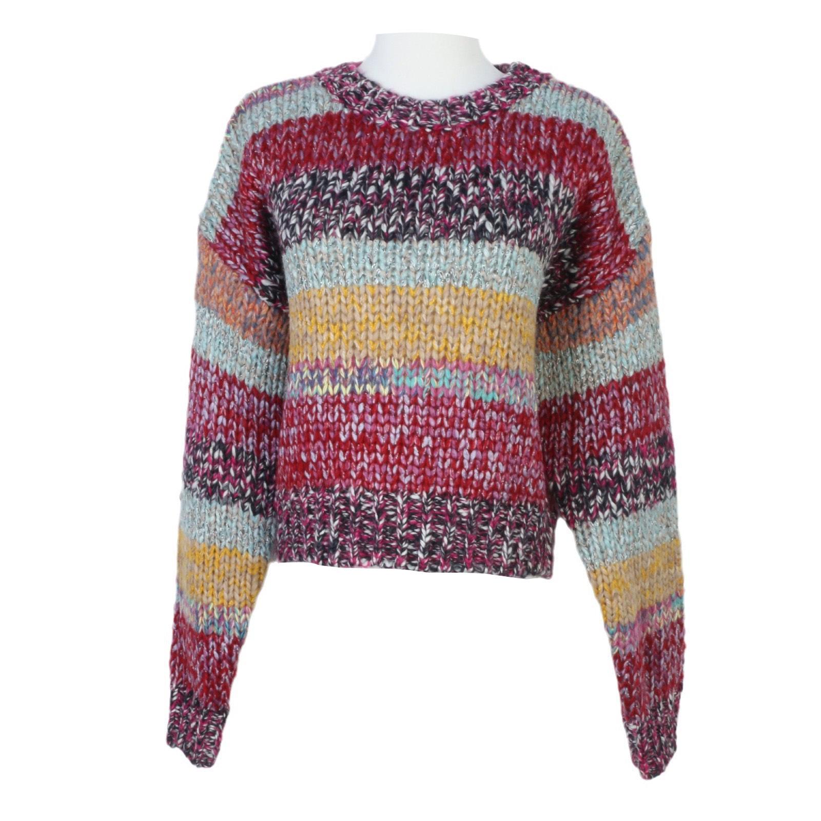 

2024 Autumn/Winter Women s Korean Retro Cherry Knit Pullover Sweater Small