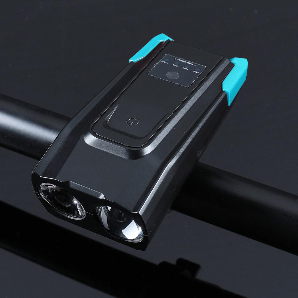 

Велосипедный фонарь T6 с сигналом, перезаряжаемый через USB, умный индукционный передний свет для велосипеда, безопасность при ночной езде, велосипедный звонок, аксессуар для велоспорта синий
