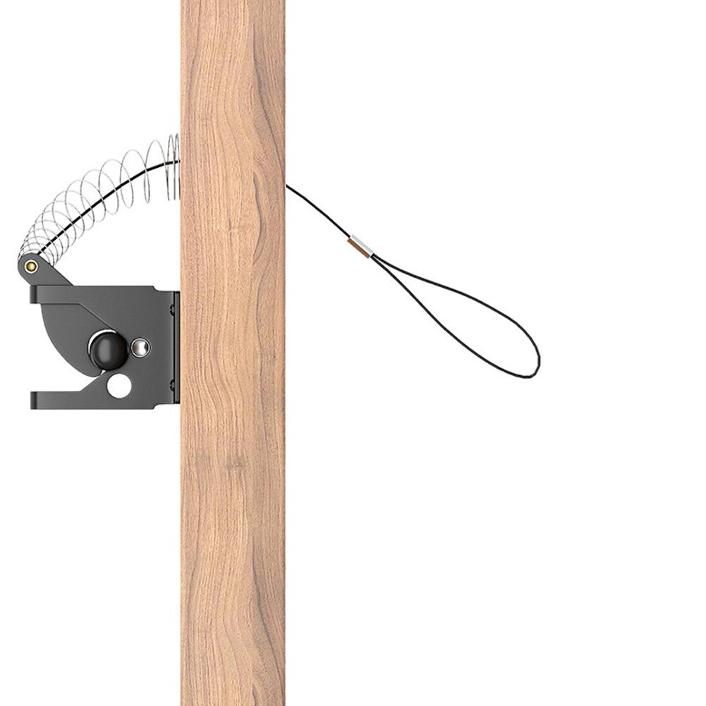Latch Gate Latch Gate Cable Pull Self Locking Spring Adjustable Black Carbon Steel Gravity Latch Multifunction