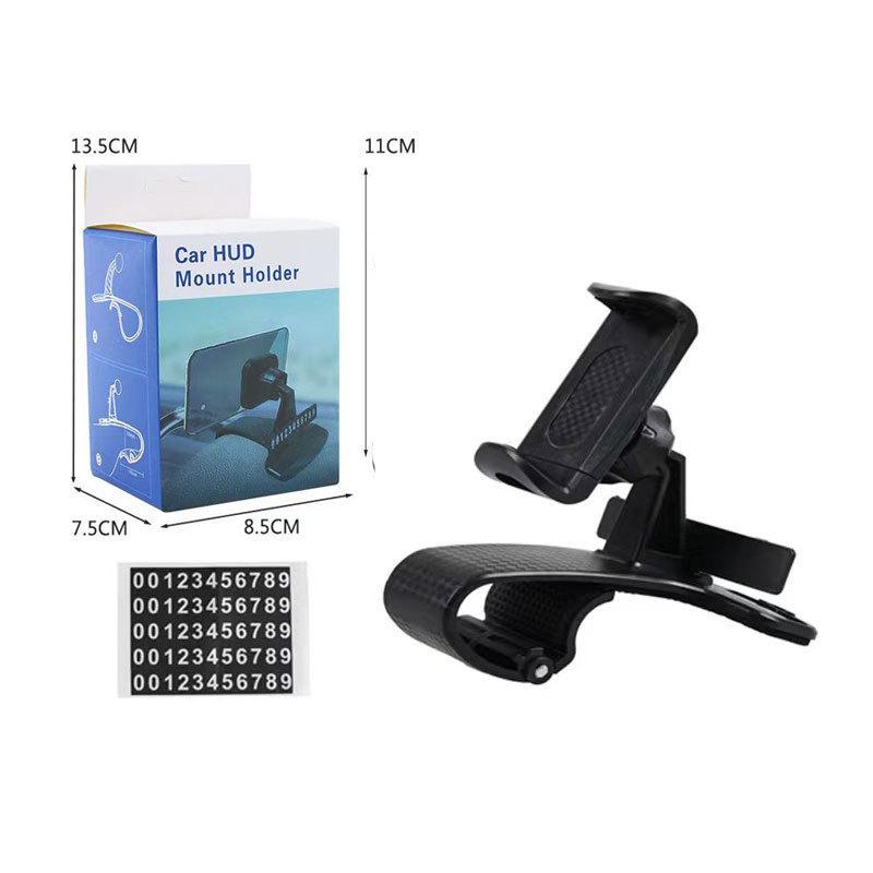 Rotating Rearview Mirror Phone Mount with Dashboard Clip