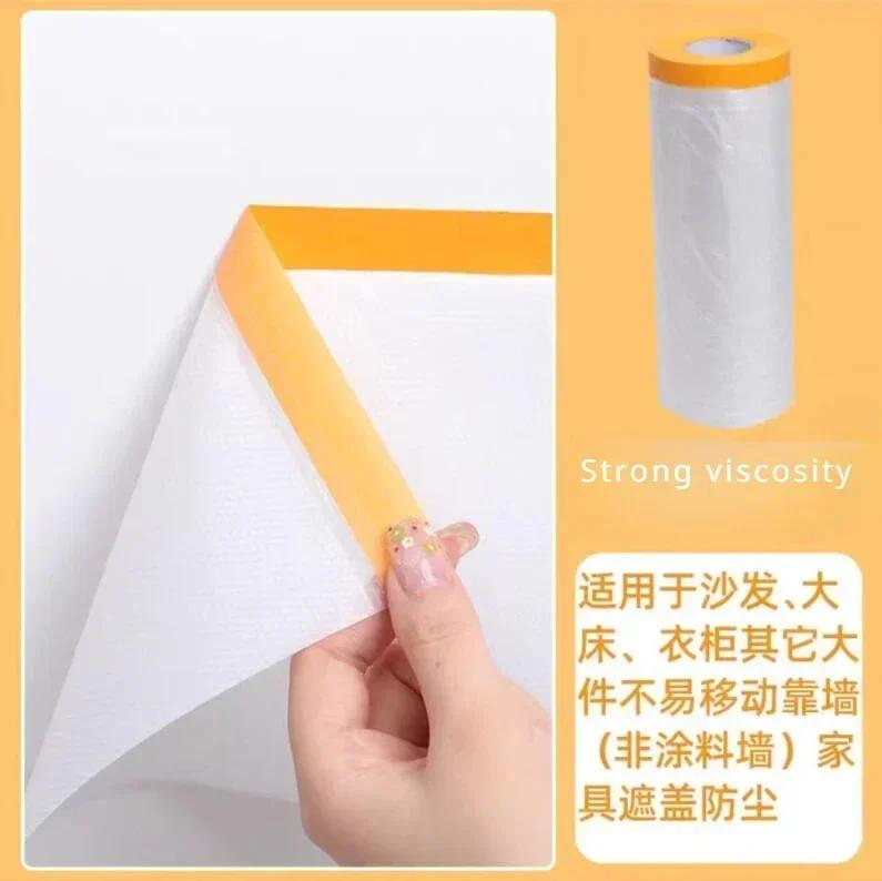 25Meter Big Multifunctional Dust Film Furniture Cover with Plastic Protective Films Disposable Dust Cover Cloth Bed Sofa bigPage width 1.1mX25m