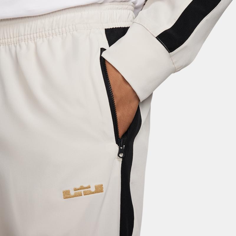 Nike Dri-Fit Color Block Quick-Dry Jacket Straight Leg Pants Basketball Set Men Set Light-Brown Black Gold FN7133-104