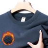 Herren Schwergewicht Baumwoll Hoodie 420g: Winter Einfarbige, Lockere Drop-Shoulder, Rundhals, Mit Samt gefütterte, Langarm Basisschicht