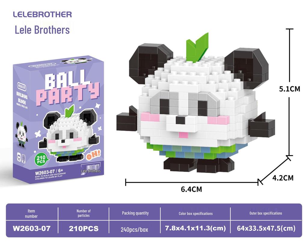 Lele Brothers W2603 Animal Egg Doll Micro Building Blocks for Children's Day Gift