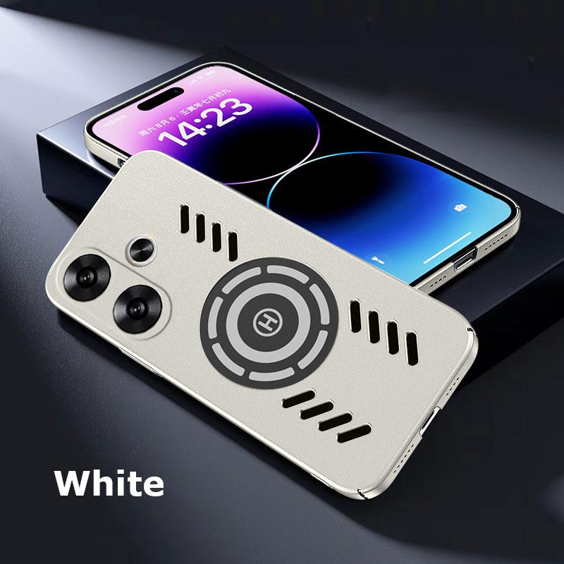 

Для Xiaomi Redmi Turbo 3 Turbo3 Rock Sand Ice Магнитное рассеивание тепла Матовый чехол для ПК с защитой от отпечатков пальцев Дышащий охлаждающий чехол в виде ракушки Turbo 3 белый