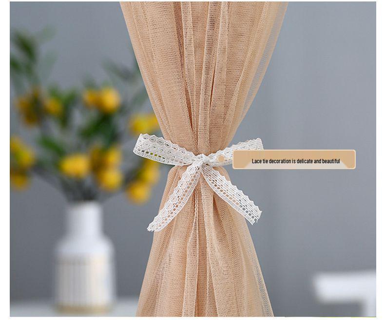 Krajková dvouvrstvá protikomáří závěs na dveře s přepážkou pro soukromí pro všechna roční období