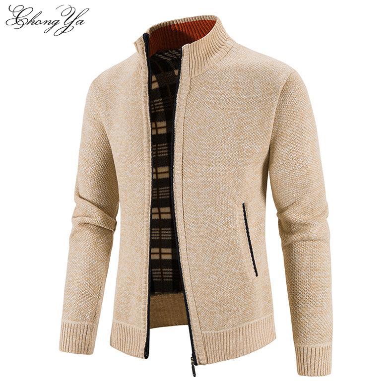 Men's Cardigan Jacket Zipper Knit Shirt Shirt Men's Tops