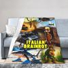 Italian Brainrot Plush Blanket Child  Flannel Throw Blanket For Living Room Super Soft Custom DIY Quality Bedspread Gift Idea