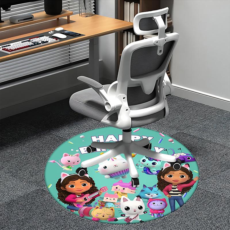 

Gaby s Dollhouse Chair mat Round Rug-Office carpet, Machine Washable, Non-slip, Suitable for Living Rooms, Bedrooms 80cm