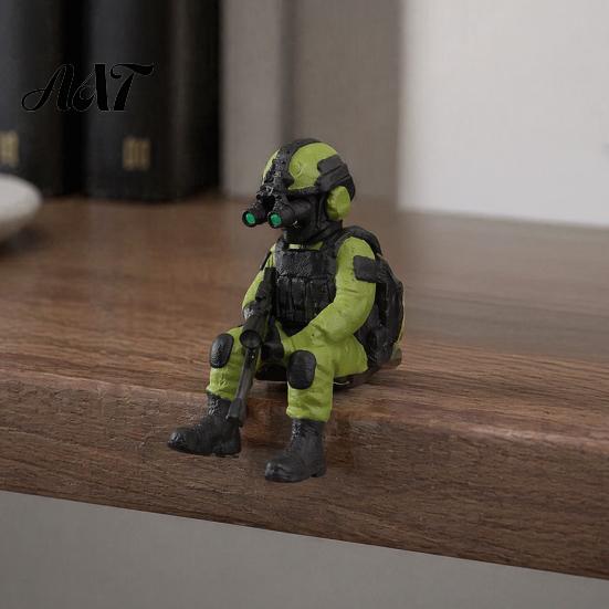 Military Soldier Figurine 3D Printed Desktop Figurine, Model, Miniature Action Figure Ornament for Home Office Car Decor And Lovers Collectible Combat