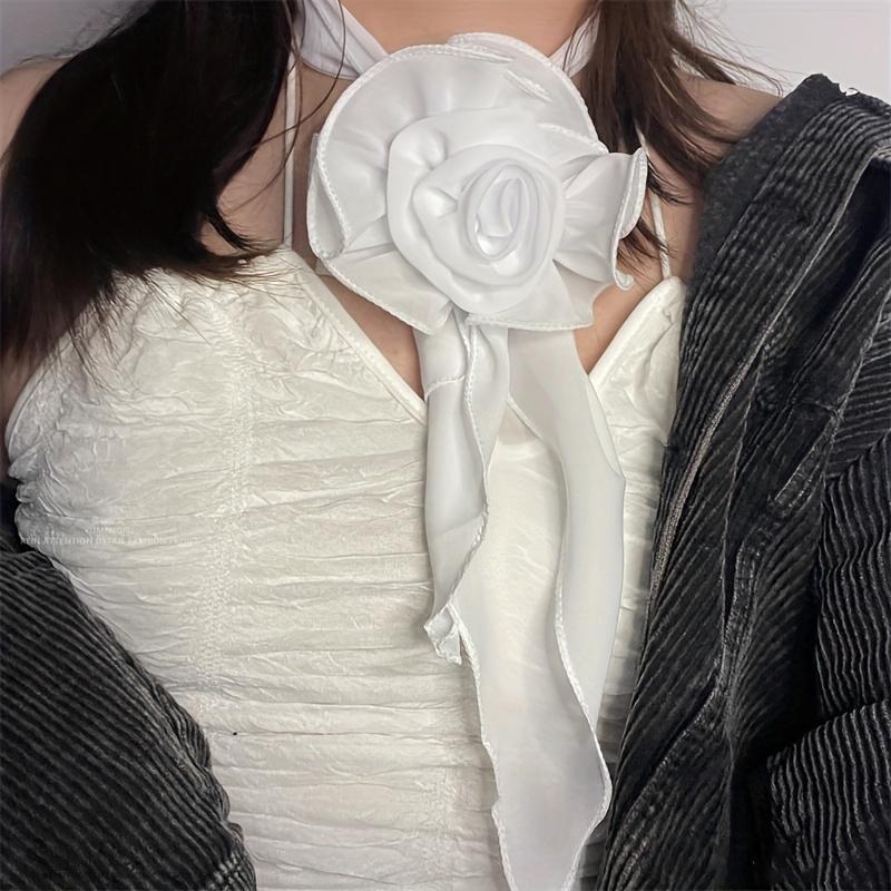 1PC Clothing Fashion Multi-purpose Outfit Elegant Adorn Long Silk Scarf Temperament Accessories Eye-catching Rose