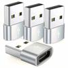 5pcs Portable OTG Data Adapter Aluminium Zinc Zinc Alloy USB Receiver Adapter USB Type C Adapter  Mobile Phone