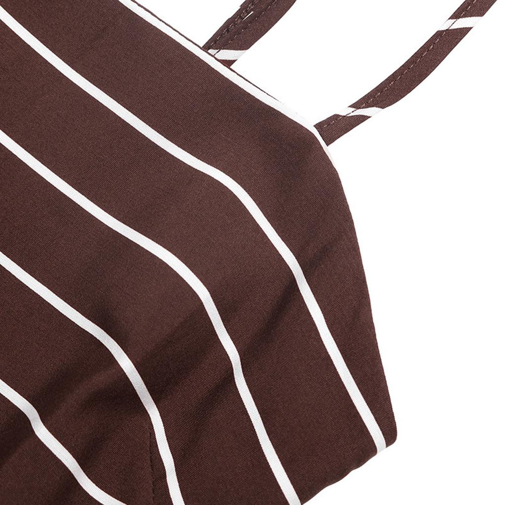 Women Striped Maxi Dress Sleeveless Spaghetti Strap Backless Waist Cinched Casual Summer Dress for Vacation Beachwear