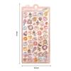6 Sheets Funny Bear Dinosaur Rabbit 3D Relief Stickers Scrapbooking Diy Diary Decor Journaling Stationery Kawaii Donut Decals