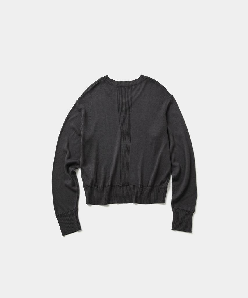 Laikeueomojeu Line V-Neck Knit_Charcoal