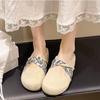French Bag Head with Skirt Thick-soled Slippers Women's 2025 Spring and Summer New Fashionable Versatile Niche Foreign Half Slippers Women
