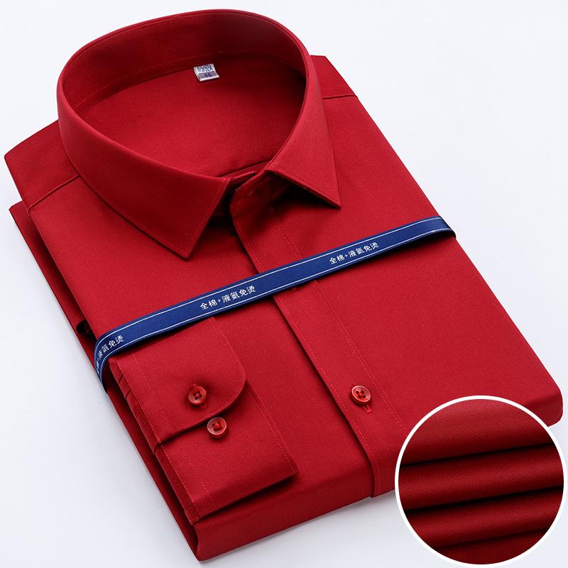 Pánská košile s dlouhým rukávem z mercerované bavlny nežehlivá - Špičkové formální business oblečení