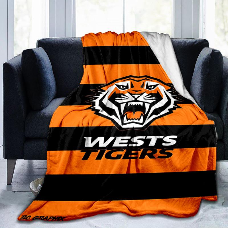 Coperta Wests Tigers Roar Forza E Orgoglio Adatta per Divani, Letti, Uffici E Campeggio - Regalo Perfetto per Halloween Natale