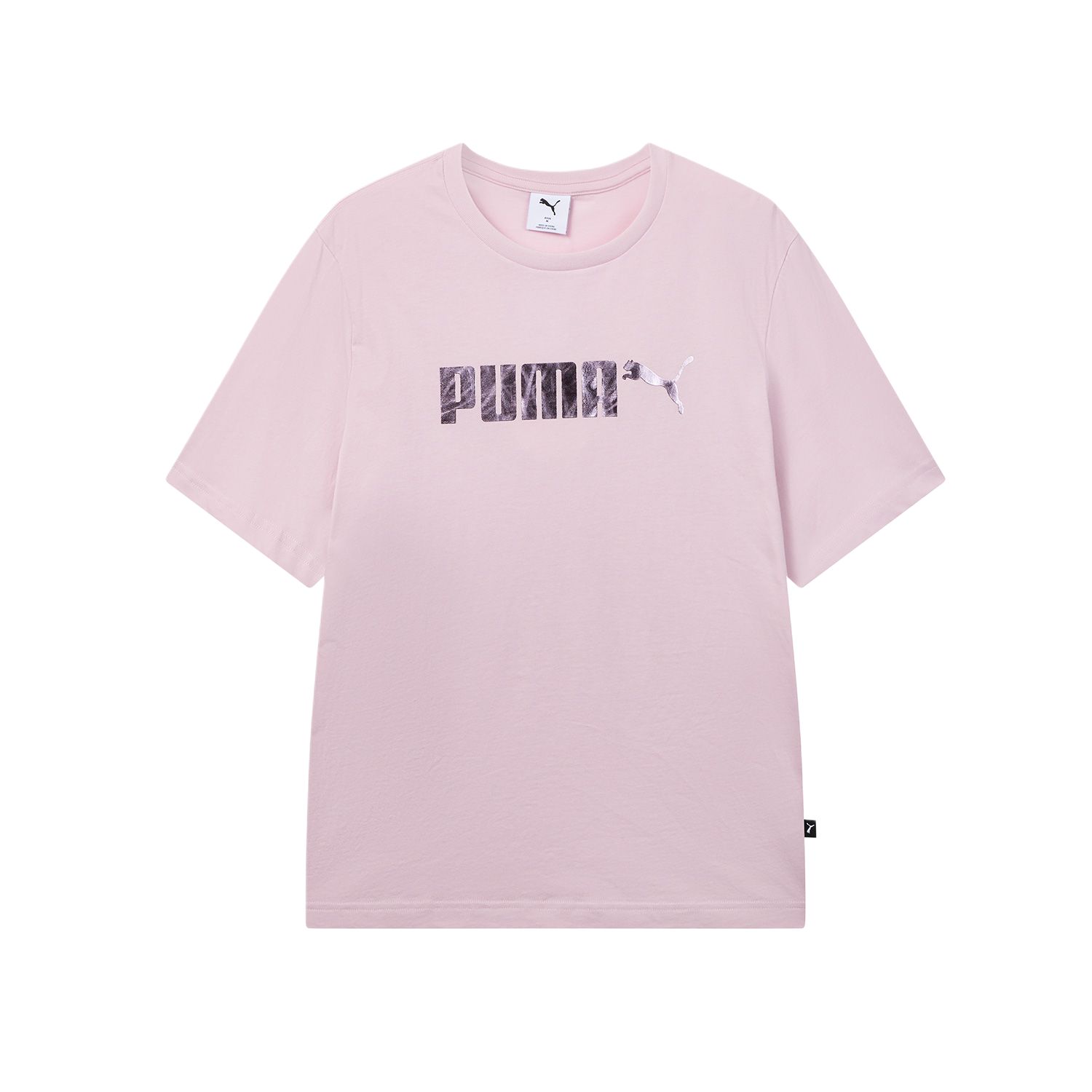 

Puma Ess Printed Round Neck Pullover Short Sleeve Fashion Casual Pink Simple Sports T-Shirt Unisex Tops 697103-70 XS