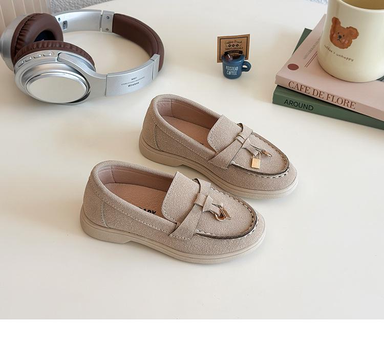 Retro British Style Loafers Toddler Bean Shoes For Boys And Girls Casual Leather Footwear