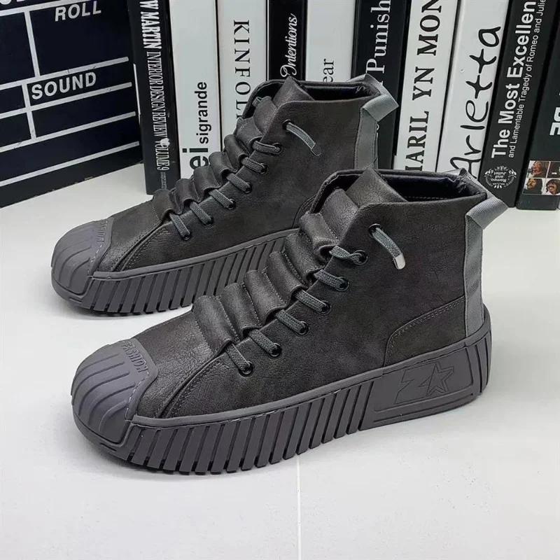 Autumn and Winter Men Boots Increased Boots Lace-up Casual Shoes Board Shoes Outdoor Boot British Style New