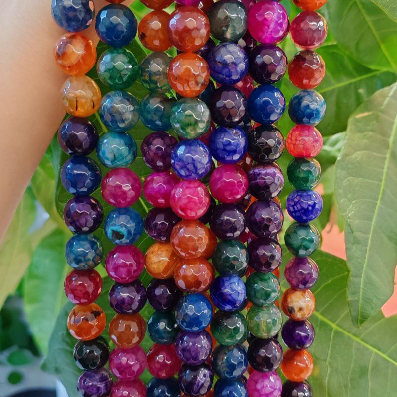 14mm Faceted Round Agate Beads for DIY Jewelry Necklace & Bracelet