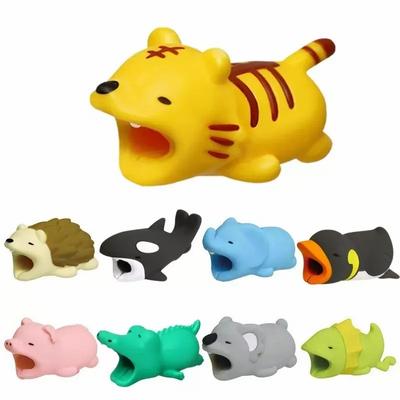 Cute Animal Cable Protector Cord Wire Cartoon Protection Luminous Silicone Cover Charging Cable Winder for Phone Charger Cable