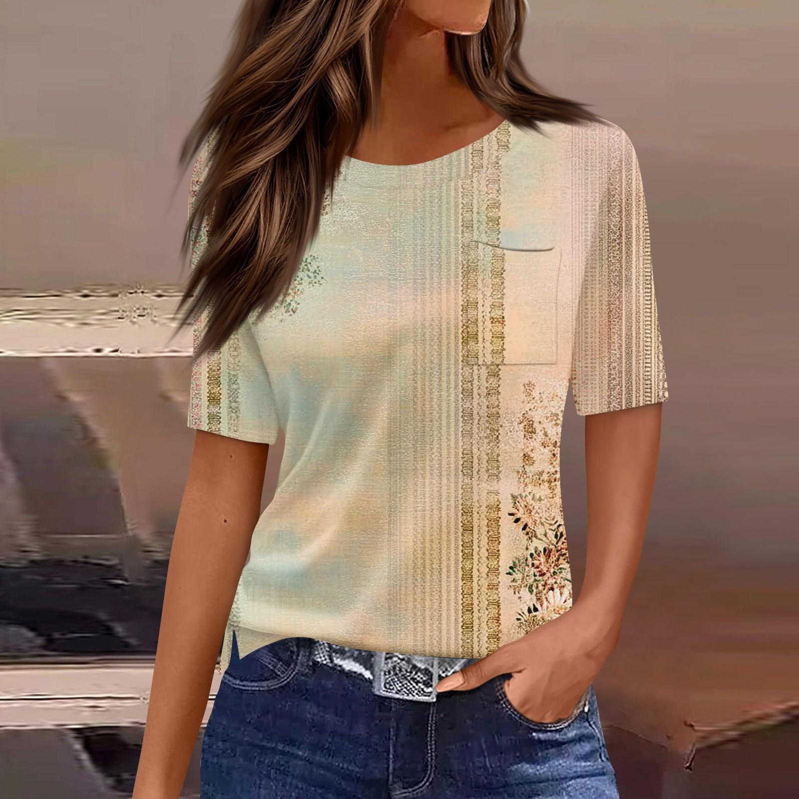 

Женская футболка с коротким рукавом и круглым вырезом, карманом и винтажным цветочным принтом L чёрный