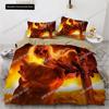 3D Horror Totenkopf Dämon Bettwäsche-Set Skelett Gotischer Monster Bettwäsche-Set Schwarzer Bettdeckenbezug Für Jungen, Voll Queen Size