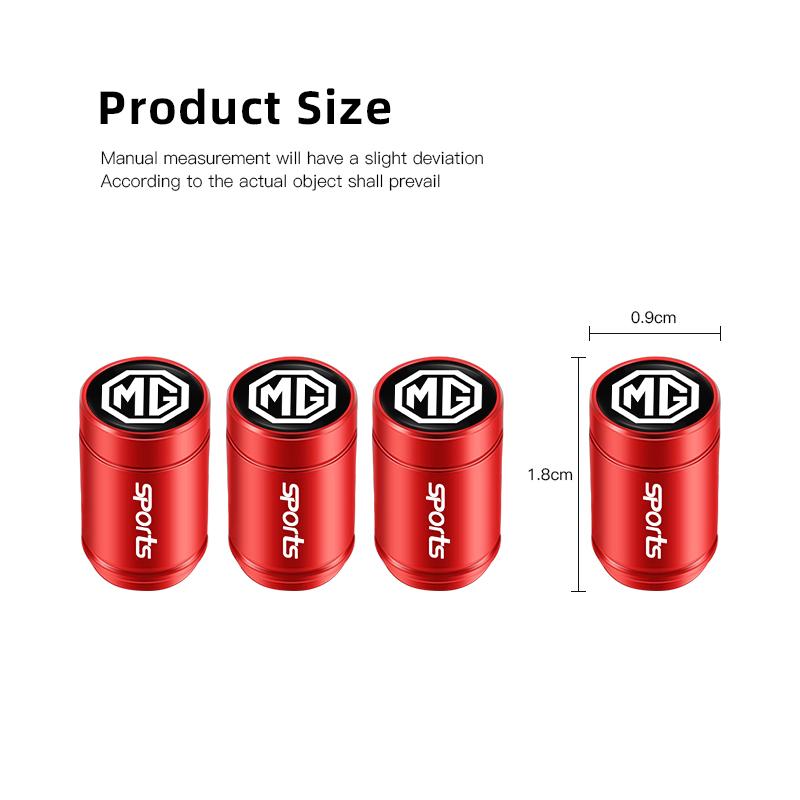 Car Accessories 4Pcs Tire Valve Waterproof Dustproof Cap Cover For MG ZS MG5 GS HS GT ZST MG3 MG6 MG7 Hector MG3X-Cross MG6-New tcl6