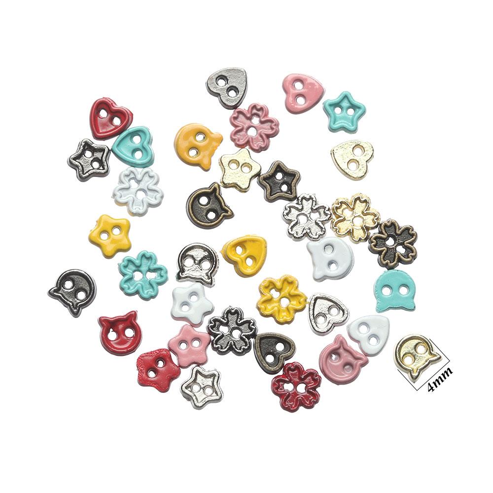 20Pcs 4mm Mini Buttons Flower Shape Metal Buckle Doll Clothes Buckles DIY Sewing Material Dolls Clothing Accessorie