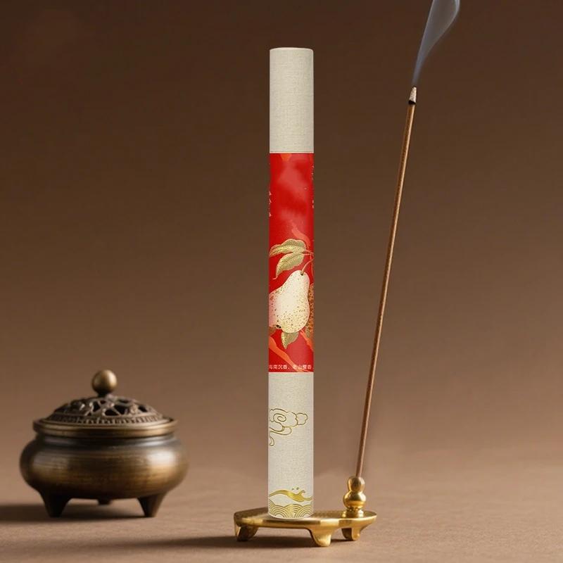 Handmade Sandalwood & Agarwood Incense Sticks with Goose Pear Tent Holder for Indoor Use 20g (50 sticks) with Gourd Incense Holder