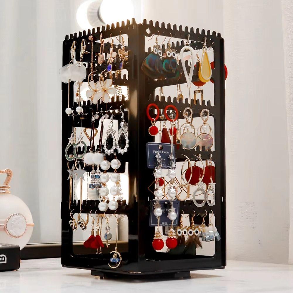 Large Capacity Necklaces Rings Holder Rotating Jewelry Storage Box Jewelry Display Rack Shop Store