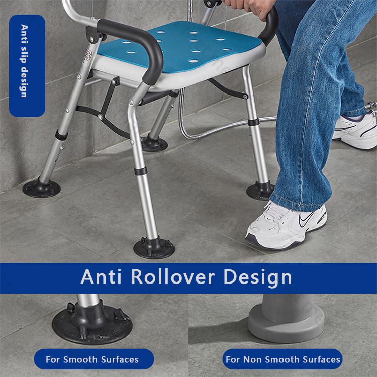 Toilet Chair for Elderly Safe Non-slip Bathroom Shower Chair Pregnant Women Bathroom Shower Seat with Durable Aluminum