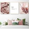 Pink Wall Art Peony Flowers Posters Pictures Quotes Bedroom Wall Decorative Prints Wall Painting for Living Room Decor Art