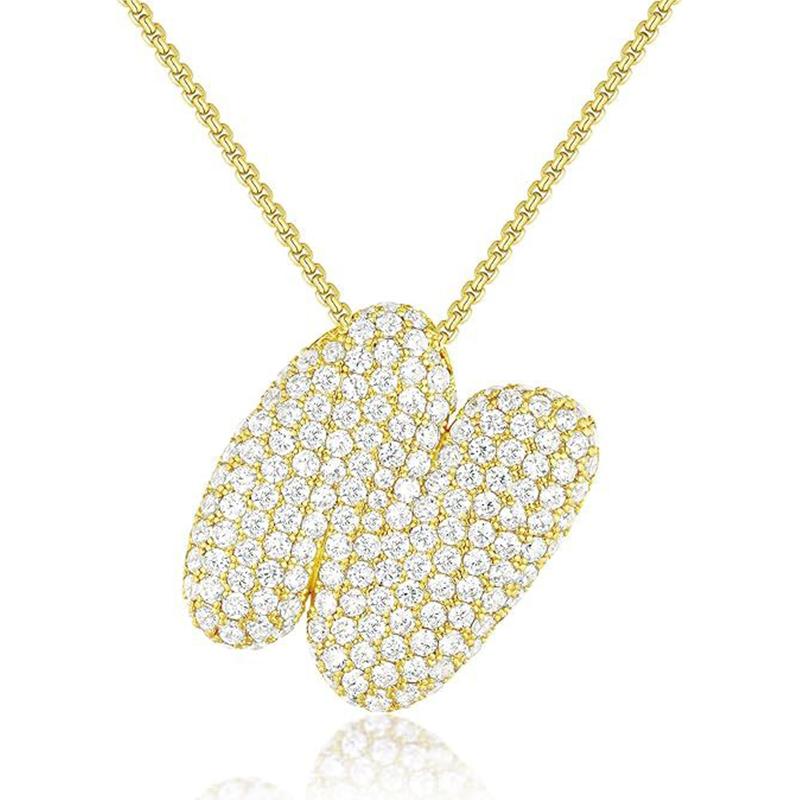 Creative Bubble Letter Necklace Initial Pendant Necklaces For Women Girls Personalized Exquisite Necklace Jewelry Gifts