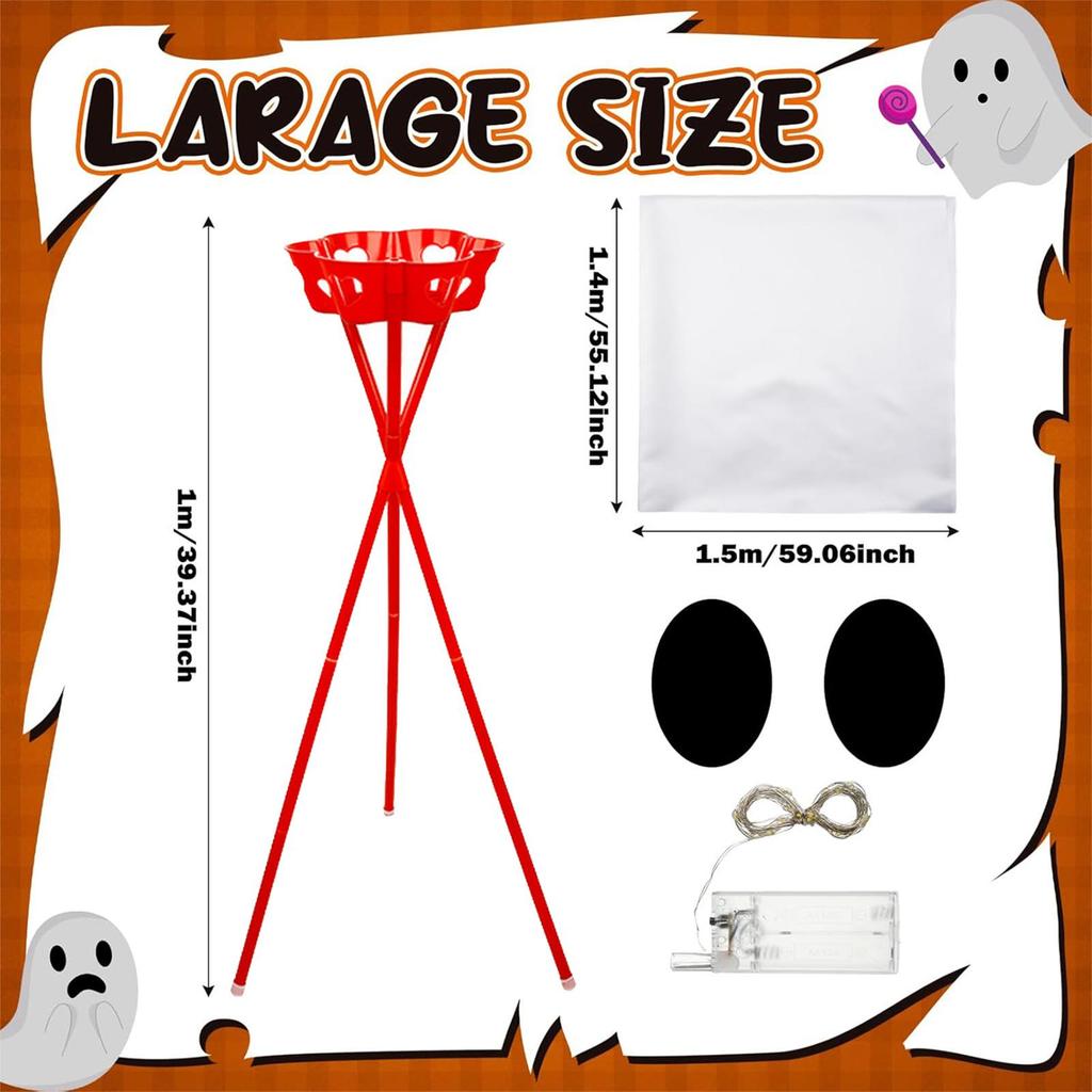 Halloween Candy Bowl Stand Ghost Trick or Treat Candy Holder with LED Light Festive Halloween Decorations for Indoor Outdoor
