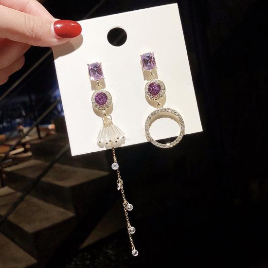 1 Pair Drop Earrings Faux Pearls Tassel Exaggerated Vintage Bow-knot Stud Earrings Birthday Gift