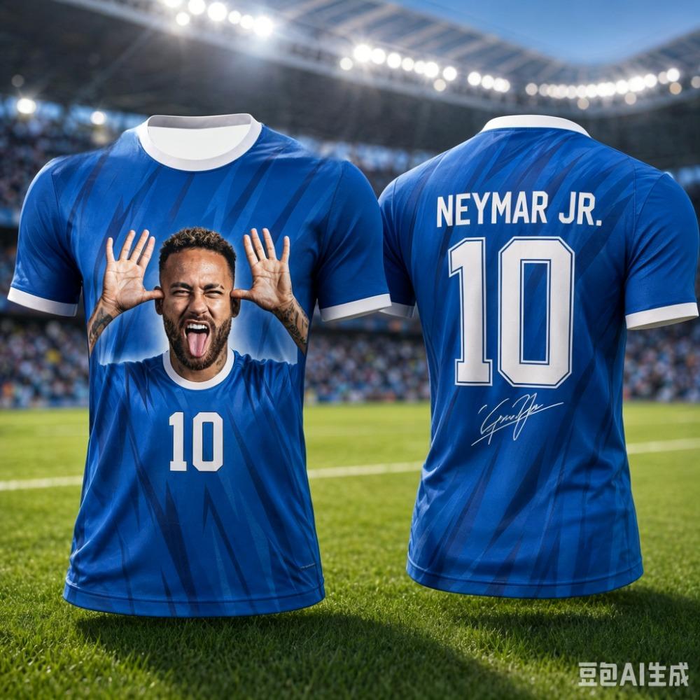 T-shirt Estiva Unisex per Fan di Neymar 2026 Abbigliamento da Tifo per Partite di Calcio Maglia Classica per Adulti e Bambini Outfit per il Giorno della Partita