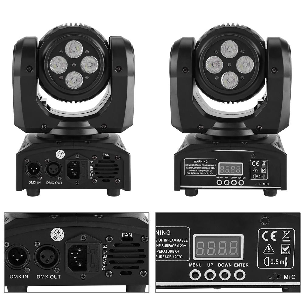90W Double Sides RGBW LED Head Moving Stage Light DMX512 Disco Party Effect Lights