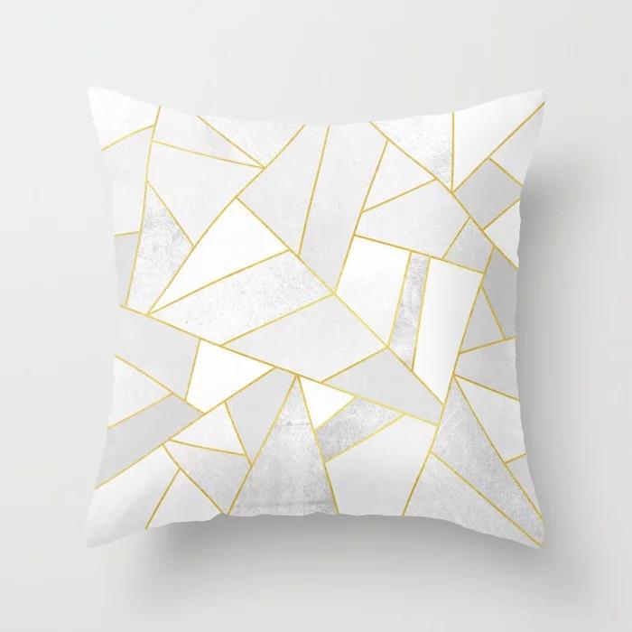 20 New Pink Marble Geometric Pillowcase Marble Velvet Sofa Cushion Cover