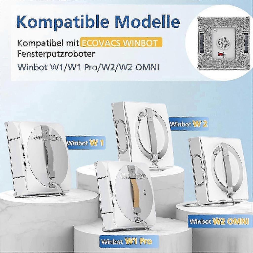 6er-Pack Reinigungspads für Ecovacs Winbot W1 / W1 Pro / W2 / W2 Omni Fensterreinigungsroboter, Fensterreinigungsroboter, Waschbares Mikrofaser-Reinigungstuch