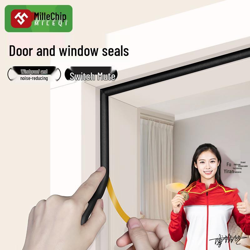 Theft-Proof I-Shaped Self-Adhesive Door Sealing Strip - Anti-Collision, Dustproof, Windproof, Soundproof Door Frame Insulation Strip