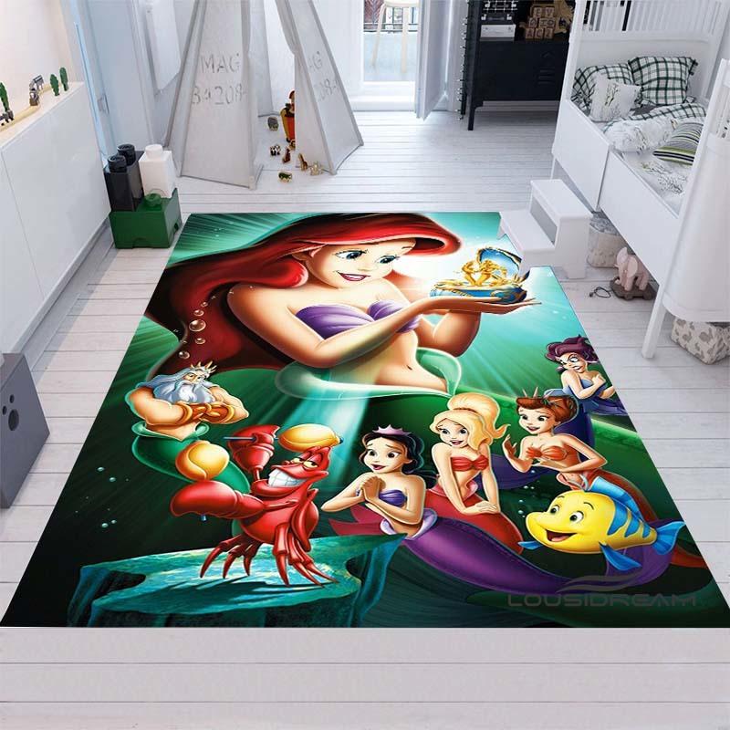 Cute Cartoon The Little Mermaid Ariel Princess Rug, Bedroom Playmat, Living Room Rug, Home Decor, Holiday Gift