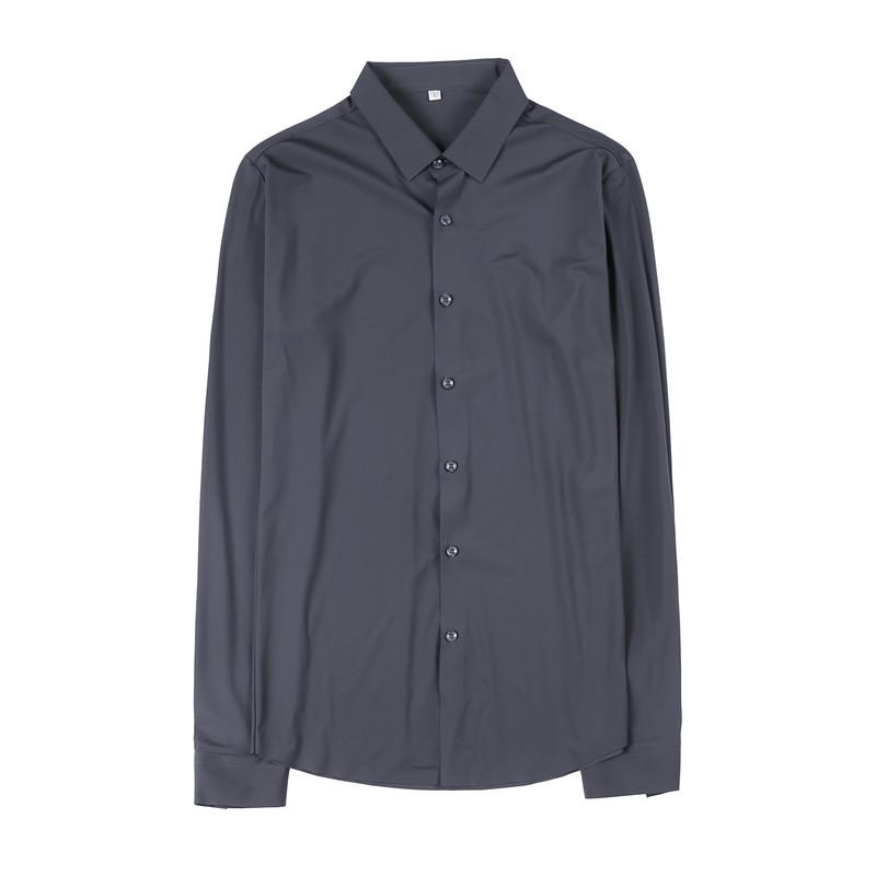 Men's Korean Style Slim Fit Stretch Long Sleeve Shirt - Quality No-Trace Design