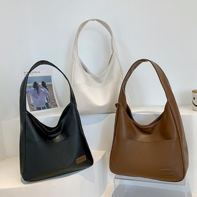 Retro Bag Waterproof Faux Leather Tote Stylish Textured Storage Pouch Women Accessories AVE