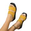 2025 Summer New One-word Sandals Women's Solid Color Large Size Casual and Comfortable Medium Slope Heel Women's Slippers Batch