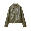 Fashion Ladies Lapel Pocket Decorative Zipper Jacket Coat Women