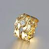 Women's Ring 18K Gold Plated Zircon Rings Fashion Flower Ring for Women