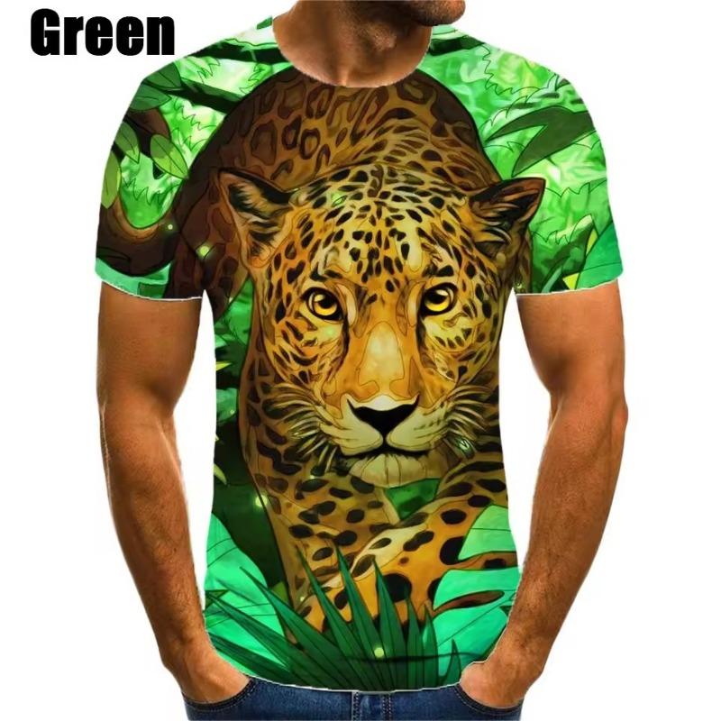 T-Shirts Tier Jaguar 3D Gedruckt Sommer Herren T-Shirts Streetwear Rundhals Hip Hop Übergroßes T-Shirt Herren Tops Kleidung